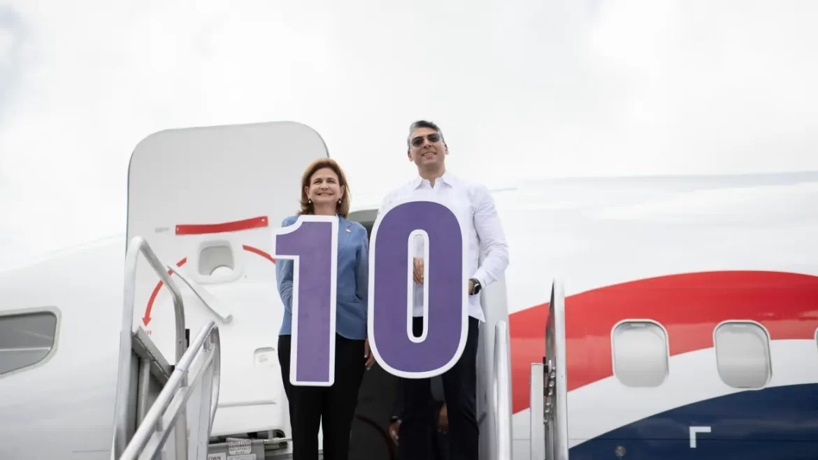 Nueva aeronave de Arajet tiene diseño de la bandera nacional, se llama «Los Haitises»