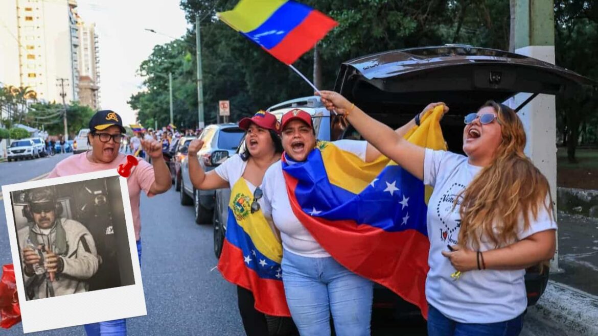 Venezolanos en el Distrito Nacional celebran la captura de Nicolás Maduro