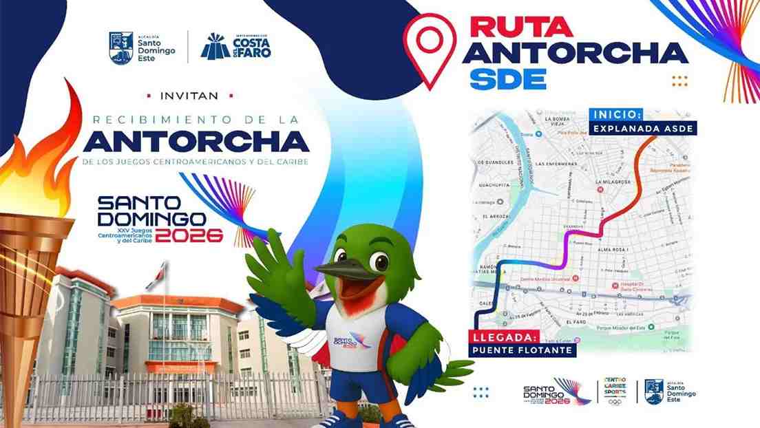 Alcaldía de Santo Domingo Este invita a la ciudadanía a vivir el recorrido de la antorcha centroamericana este sábado 11 de julio.